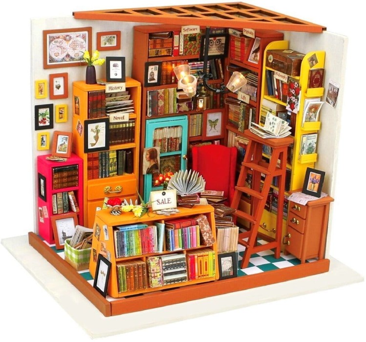 Biblioteka Sama DIY mini domek model 3D Robotime