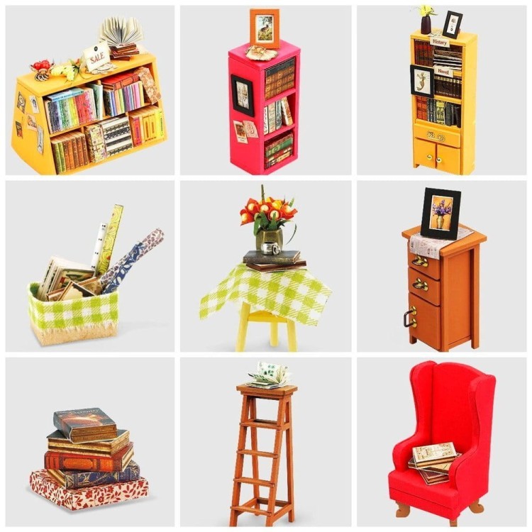 Biblioteka Sama DIY mini domek model 3D Robotime 1