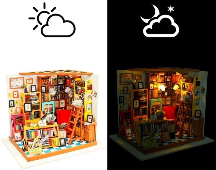 Biblioteka Sama DIY mini domek model 3D Robotime 11