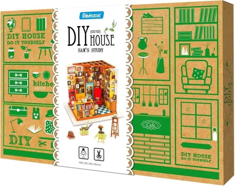 Biblioteka Sama DIY mini domek model 3D Robotime 12