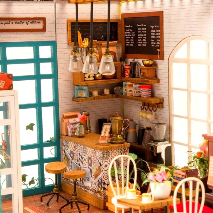 Kawiarnia DIY mini domek model 3D Robotime 1