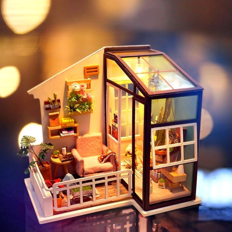 Balkon DIY mini domek model 3D Robotime 2