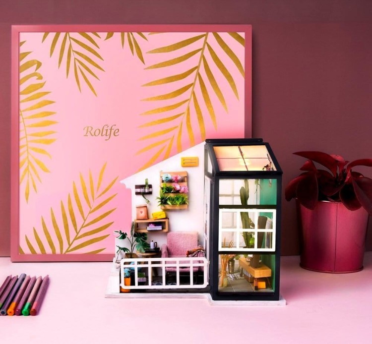 Balkon DIY mini domek model 3D Robotime 3