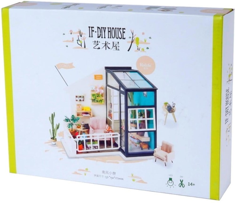 Balkon DIY mini domek model 3D Robotime 1