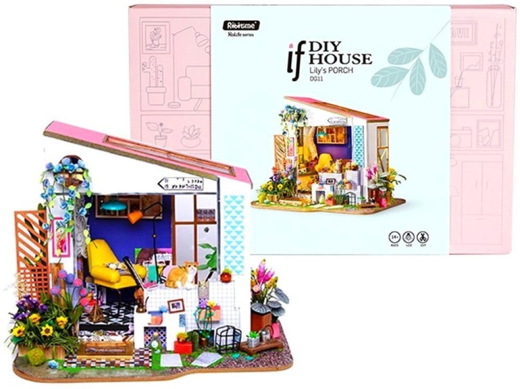 Domek z gankiem DIY mini domek model 3D Robotime 2