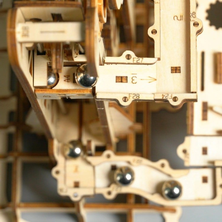 Tor dla kulek z wieżą drewniany mechaniczny DIY model 3D Robotime 6