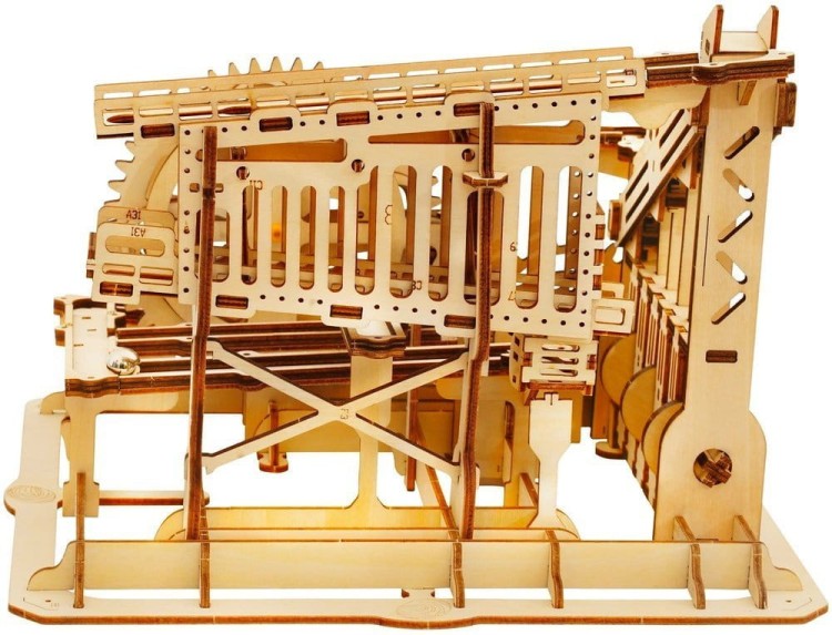 Tor dla kulek drewniany roaller coaster mechaniczny model 3D DIY Robotime 2