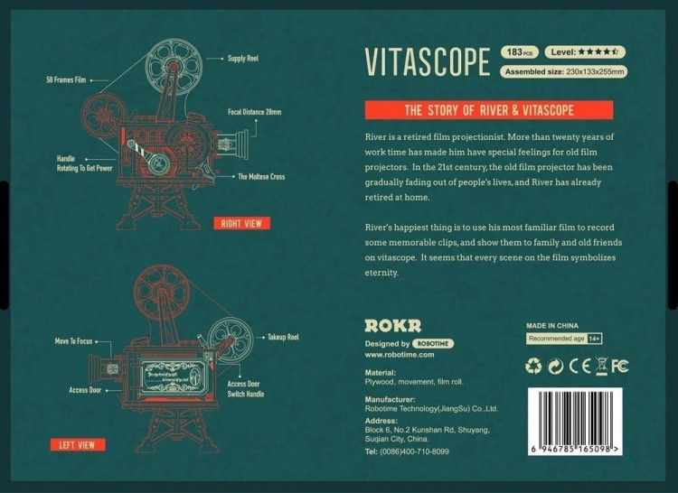 Projektor filmowy model 3D DIY Robotime 10