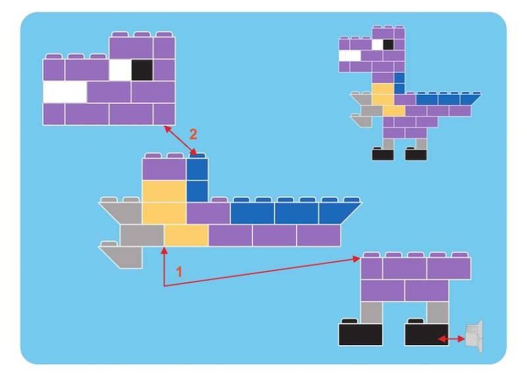 Klocki konstrukcyjne Dinozaury - 750 el. -  The Little Architect 11