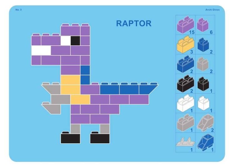Klocki konstrukcyjne Dinozaury - 750 el. -  The Little Architect 13