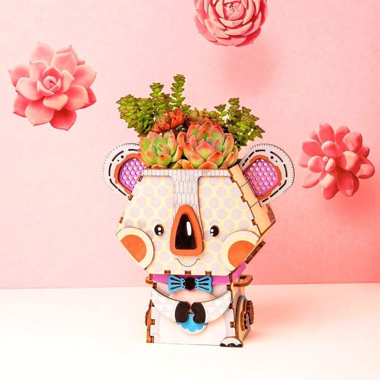 Drewniana doniczka Koala puzzle 3D DIY Robotime 6