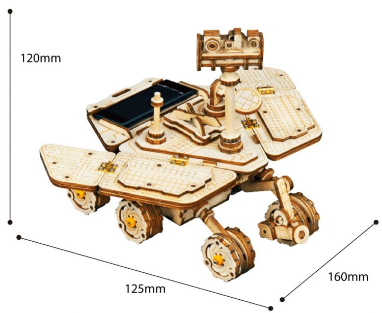 Drewniany pojazd Vagabond na energię słoneczną - model 3D Robotime 6
