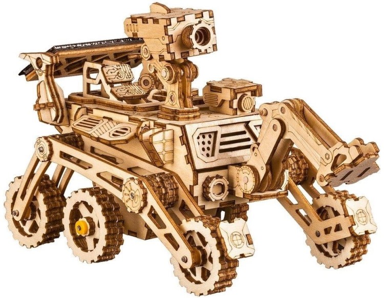 Drewniany pojazd Harbinger na energię słoneczną - model 3D Robotime
