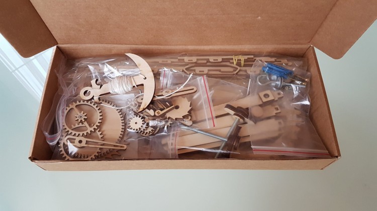 Drewniany zegar mechaniczny z wahadłem DIY 36 x 18 cm  4