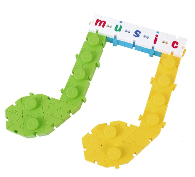 Klocki konstrukcyjne Muzyka i litery 132 el.  Wise 4