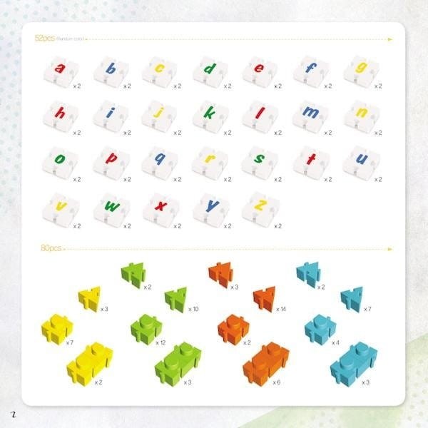Klocki konstrukcyjne Muzyka i litery 132 el.  Wise 1