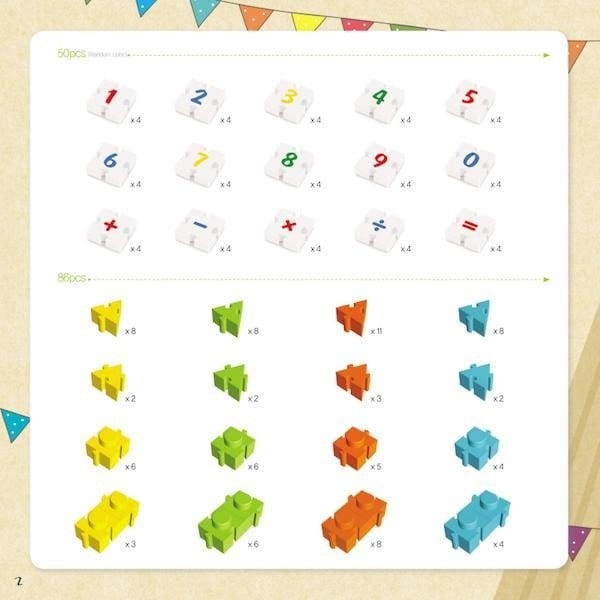 Klocki konstrukcyjne Zwierzęta i cyfry 136 el.  Wise 2