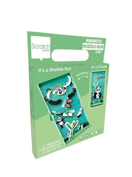 Puzzle magnetyczne i tor dla kulek Panda 2w1 Scratch 4
