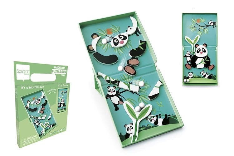 Puzzle magnetyczne i tor dla kulek Panda 2w1 Scratch