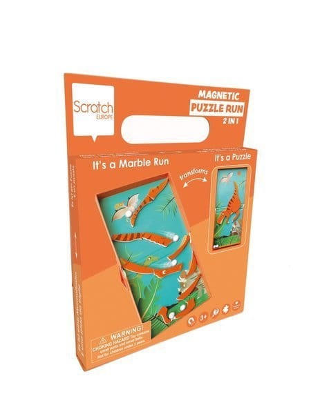 Puzzle magnetyczne i tor dla kulek Dinozaur T-Rex 2w1 Scratch 1