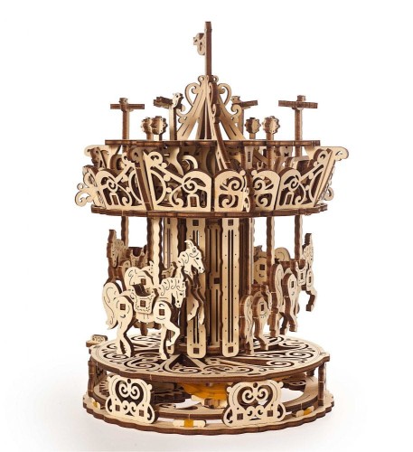 Karuzela model mechaniczny do składania 305 el. Ugears 9