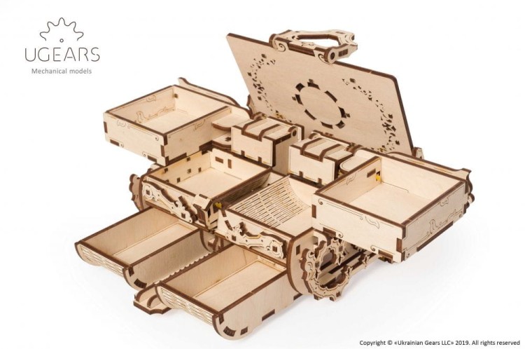 Antyczna szkatułka model mechaniczny do składania 185 el. Ugears 6
