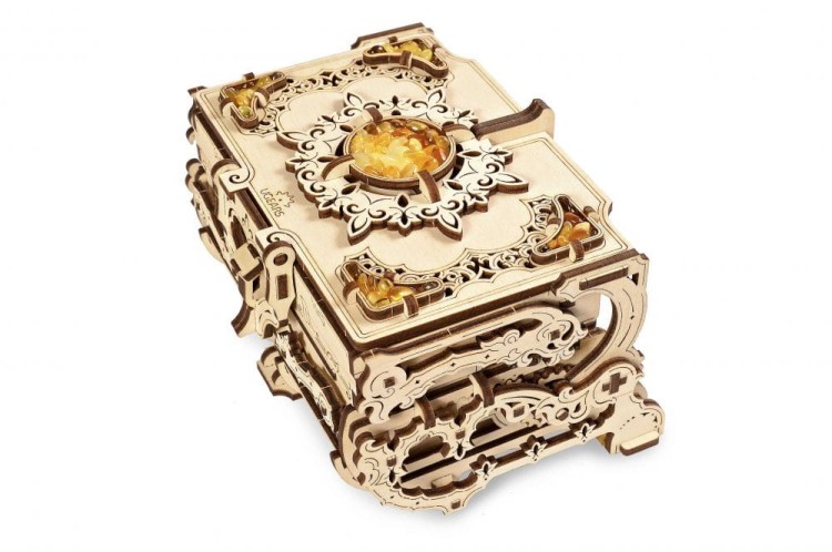 Bursztynowa szkatułka model mechaniczny do składania 189 el. Ugears 5