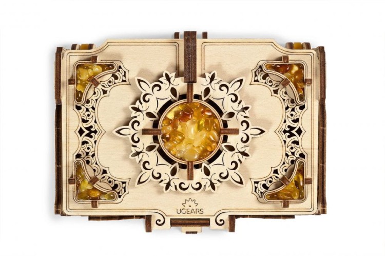 Bursztynowa szkatułka model mechaniczny do składania 189 el. Ugears 7
