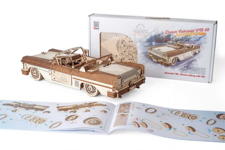 Kabriolet marzeń model mechaniczny do składania 739 el. Ugears 11