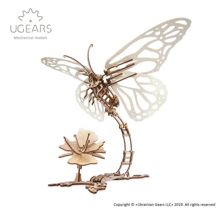 Motyl model mechaniczny do składania 161 el. Ugears 1
