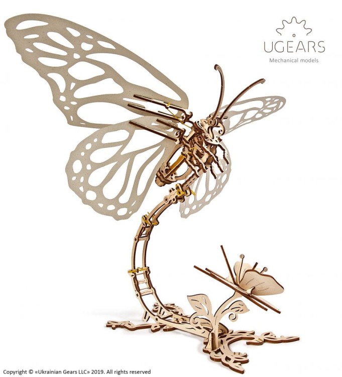 Motyl model mechaniczny do składania 161 el. Ugears 4