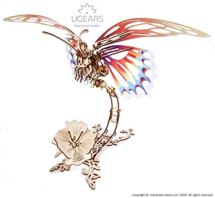 Motyl model mechaniczny do składania 161 el. Ugears 6