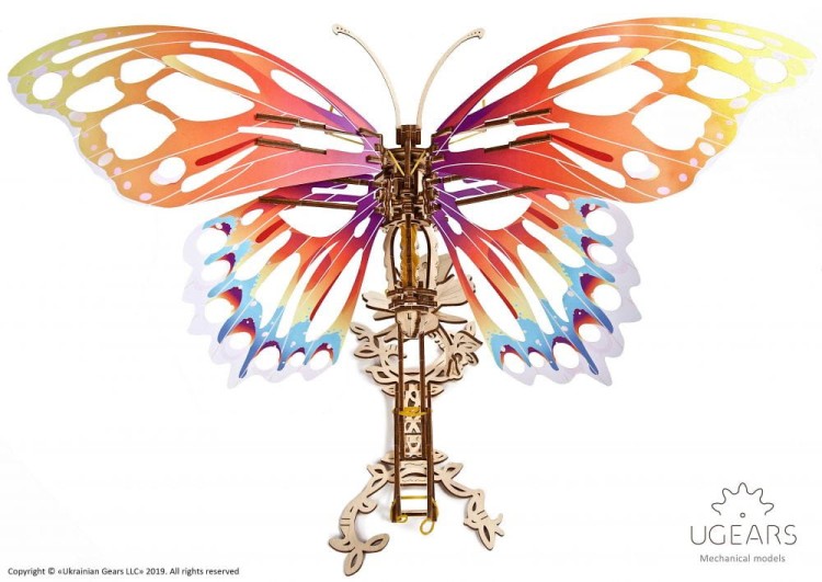 Motyl model mechaniczny do składania 161 el. Ugears 9
