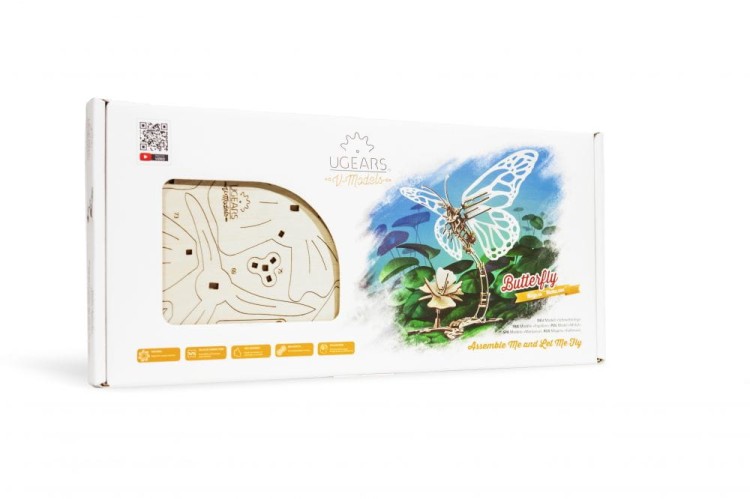 Motyl model mechaniczny do składania 161 el. Ugears 11