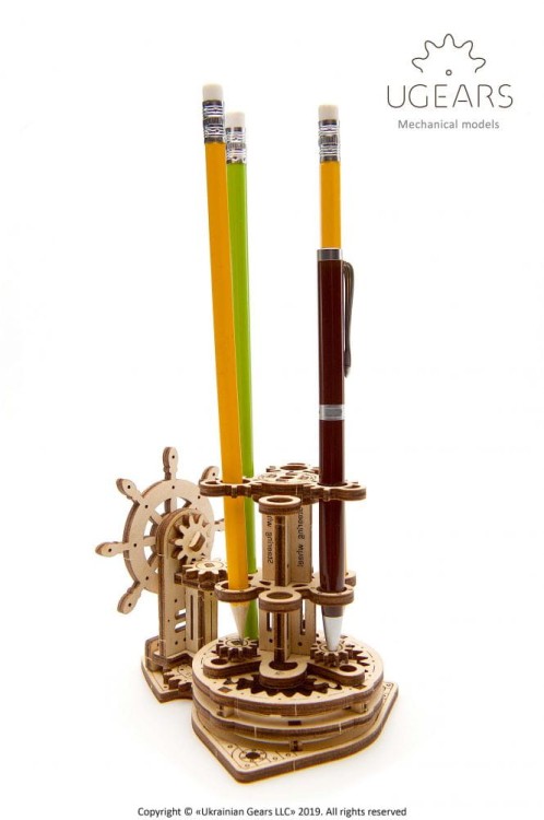 Organizer na biurko ze sterem model mechaniczny do składania 51 el. Ugears 10