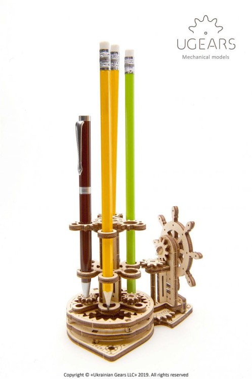Organizer na biurko ze sterem model mechaniczny do składania 51 el. Ugears 12