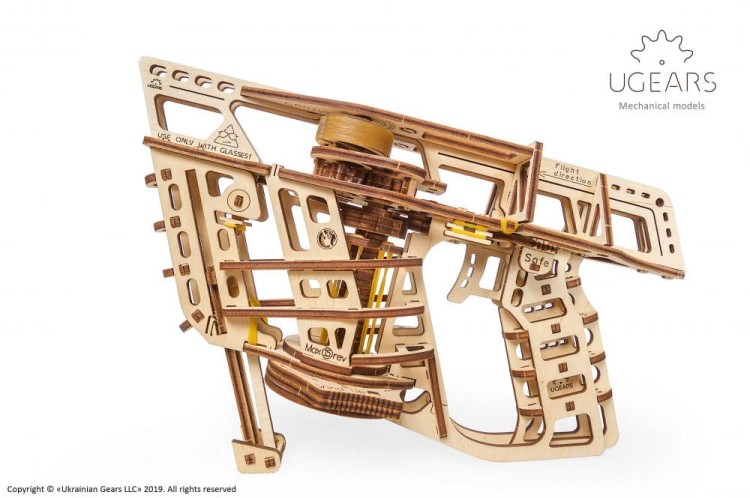 Wyrzutnia samolotów model mechaniczny do składania 198 el. Ugears 10