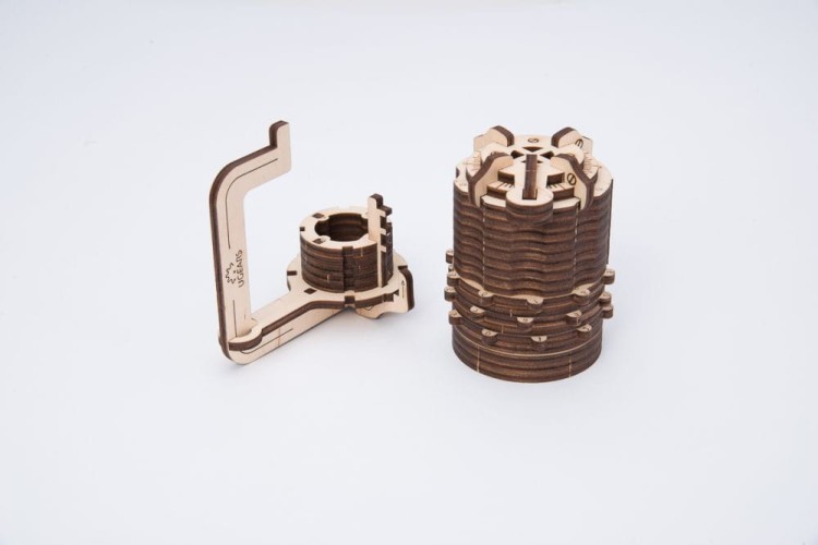 Zamek szyfrowy Cryptex - model mechaniczny do składania 34 el. Ugears 1