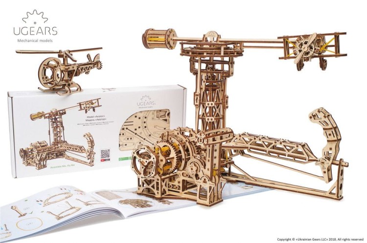 Awiator helikopter + samolot model mechaniczny do składania 726 el. Ugears 2