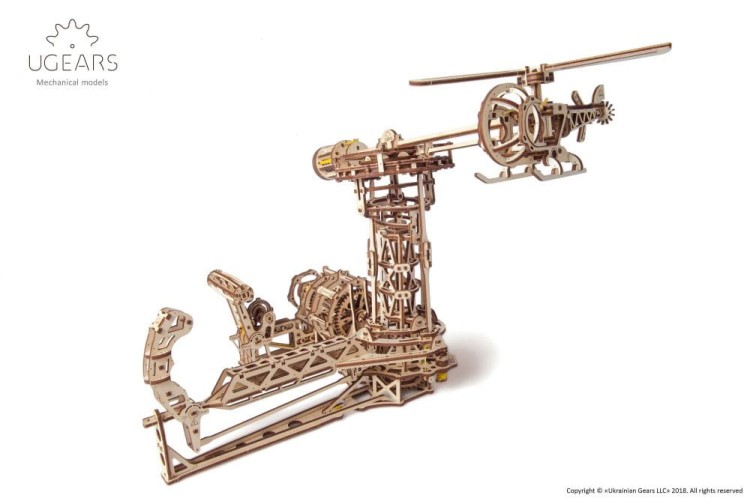 Awiator helikopter + samolot model mechaniczny do składania 726 el. Ugears 9