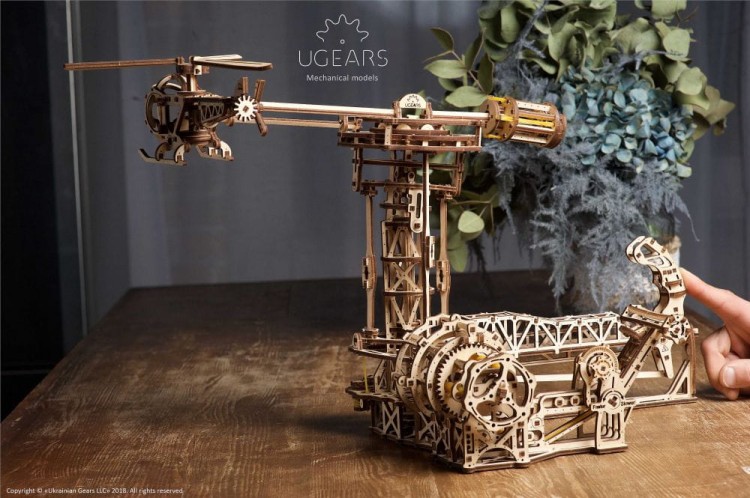 Awiator helikopter + samolot model mechaniczny do składania 726 el. Ugears 11
