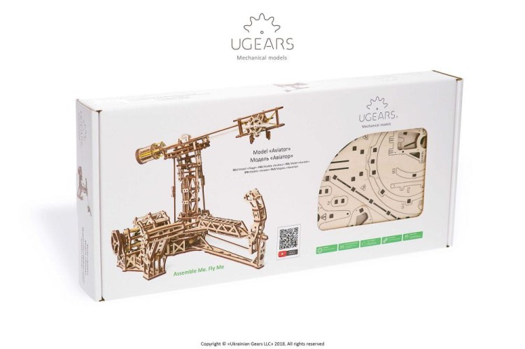 Awiator helikopter + samolot model mechaniczny do składania 726 el. Ugears 12