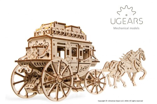 Dyliżans pocztowy model mechaniczny do składania 248 el. Ugears 1