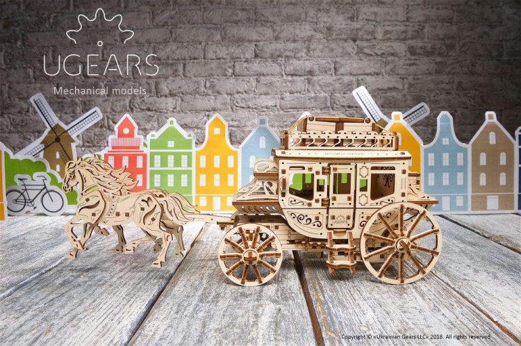 Dyliżans pocztowy model mechaniczny do składania 248 el. Ugears 2