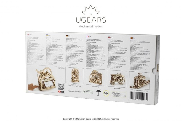 Mechaniczna szkatułka model mechaniczny do składania 61 el. Ugears 3