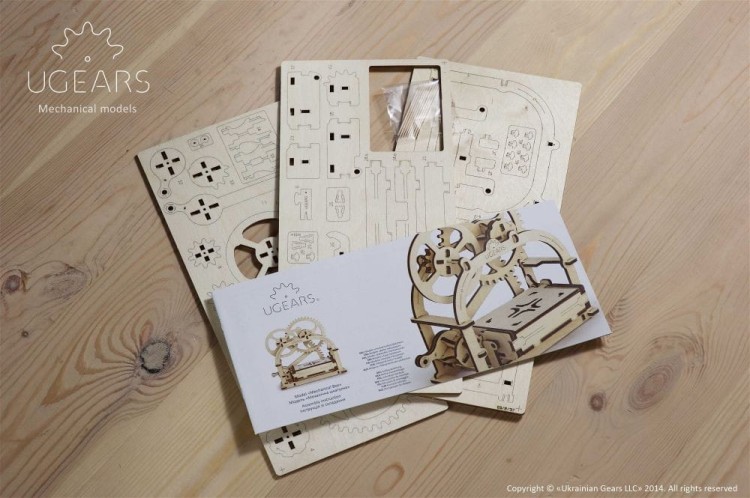 Mechaniczna szkatułka model mechaniczny do składania 61 el. Ugears 4