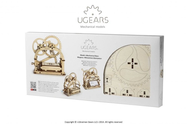 Mechaniczna szkatułka model mechaniczny do składania 61 el. Ugears 10