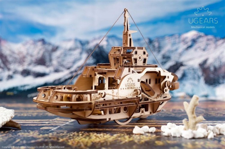 Statek holownik model mechaniczny do składania 169 el. Ugears 2