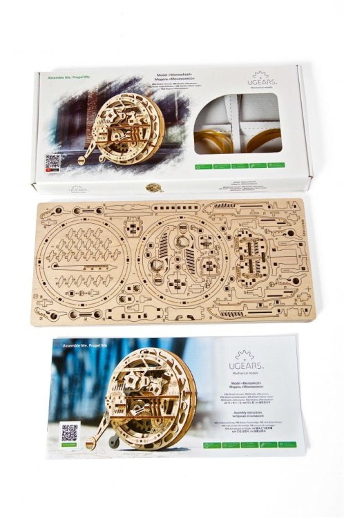 Jednokołowiec model mechaniczny do składania 300 el. Ugears 4