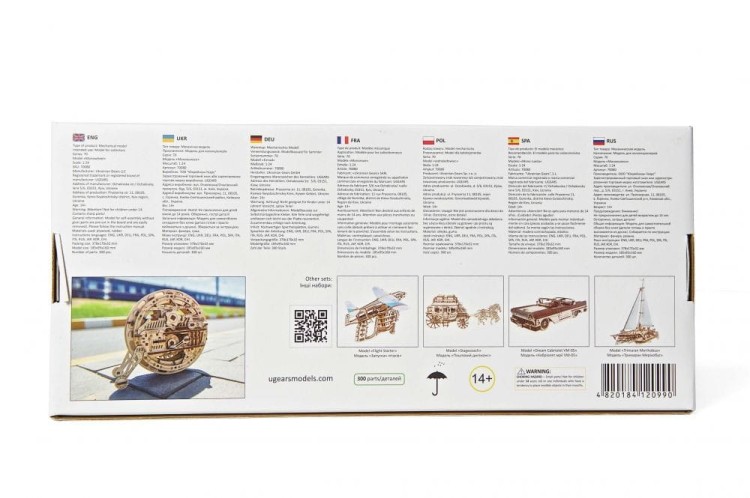 Jednokołowiec model mechaniczny do składania 300 el. Ugears 12